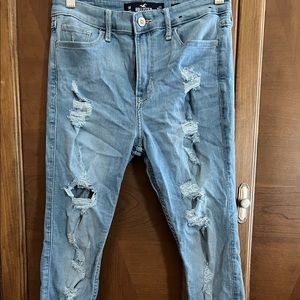 Hollister Distressed Light Wash Skinny Jeans
